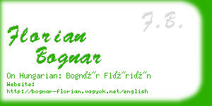 florian bognar business card